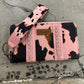 Envy Stylz Boutique Pink Wrangler Cow Print Bi-Fold Wallet