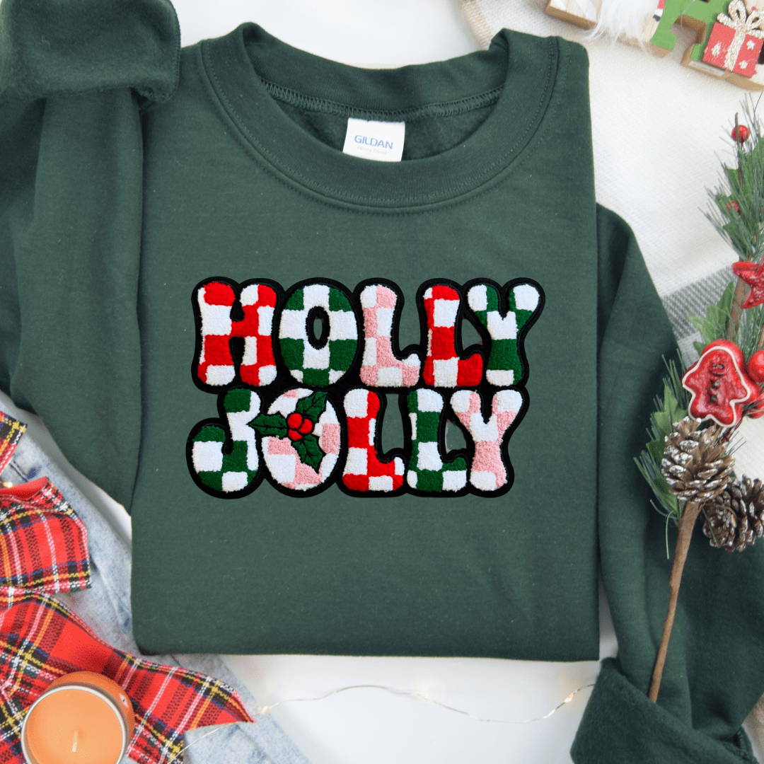 Envy Stylz Wholesale Holly Jolly Chenille Patch Sweatshirt