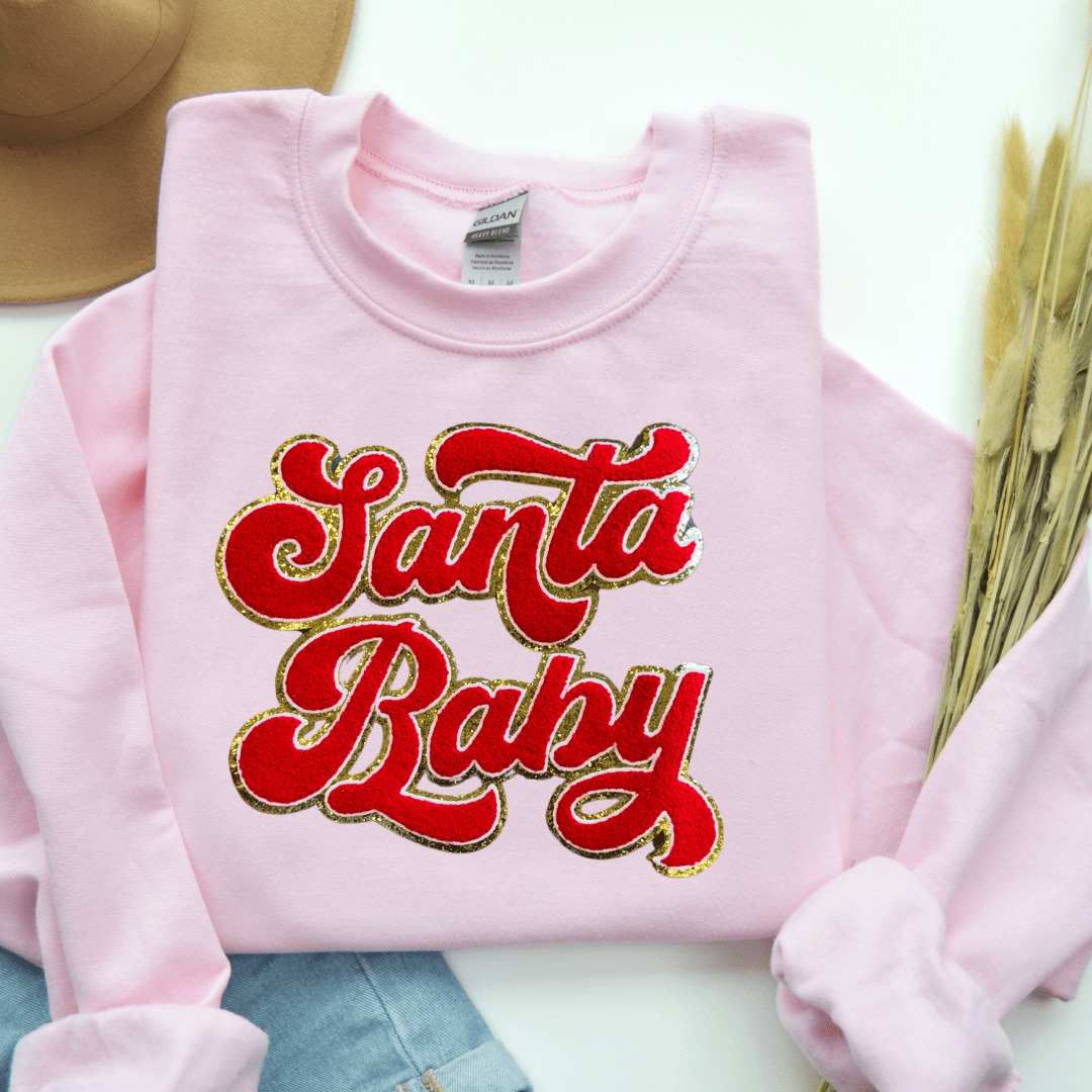 Envy Stylz Wholesale Santa Baby Chenille Patch Sweatshirt