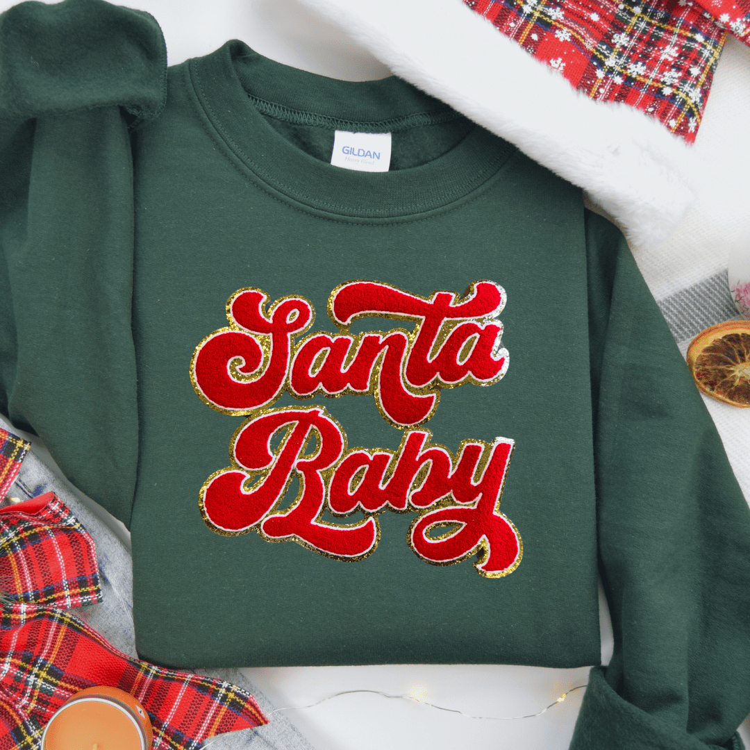 Envy Stylz Wholesale Santa Baby Chenille Patch Sweatshirt