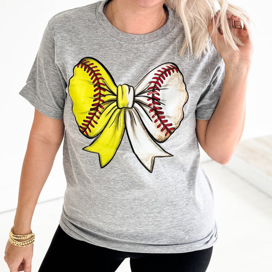 Envy Stylz Wholesale Women - Apparel - Shirts - T-Shirts Baseball/Softball Bow Graphic Tee