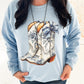 Envy Stylz Wholesale Women - Apparel - Shirts - T-Shirts Blue Floral Boots Sweatshirt