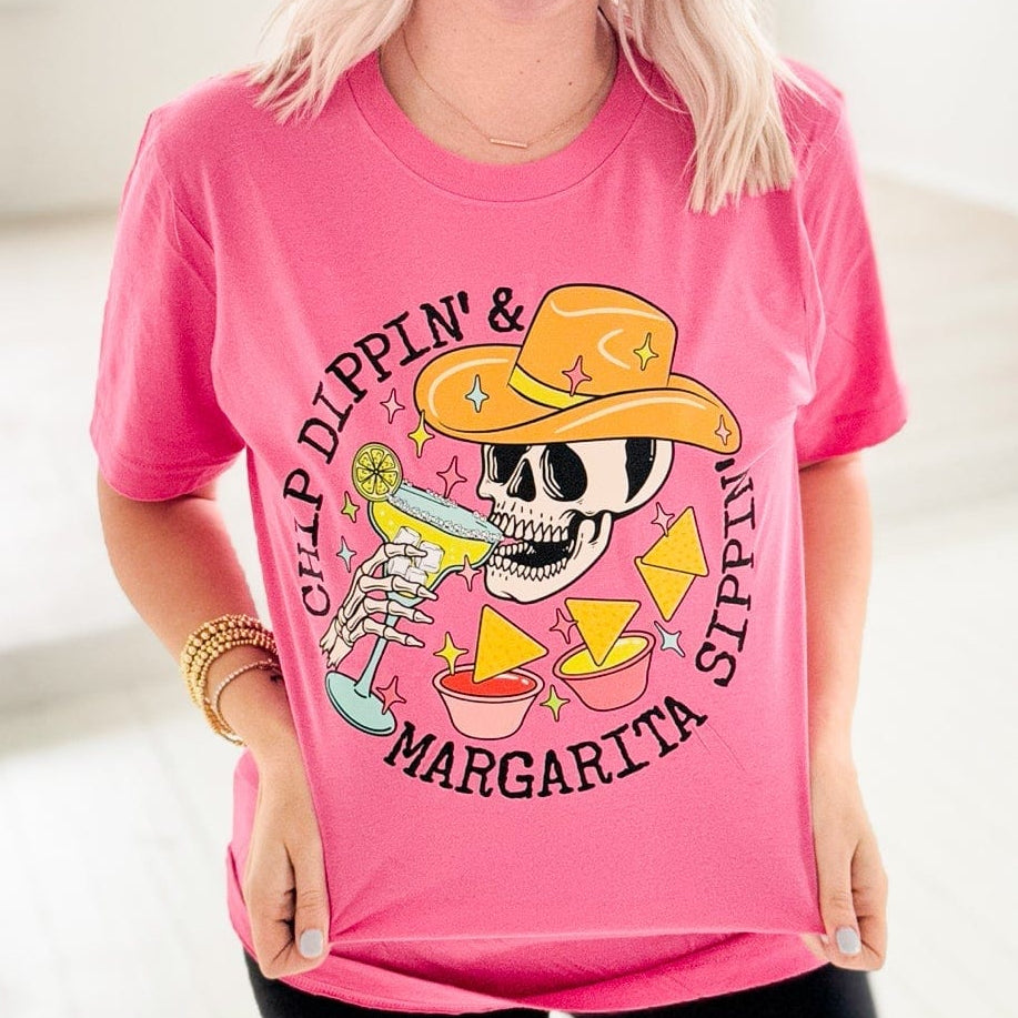 Envy Stylz Wholesale Women - Apparel - Shirts - T-Shirts Chip Dippin & Margarita Sippin Graphic Tee