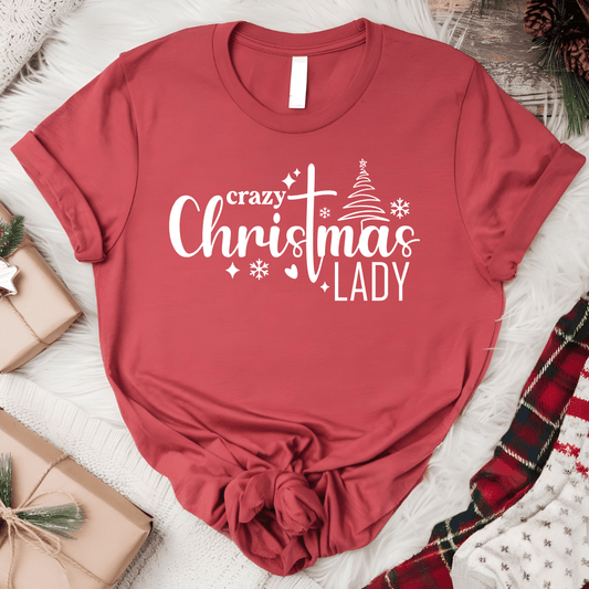 Envy Stylz Wholesale Women - Apparel - Shirts - T-Shirts Crazy Christmas Lady Graphic Tee