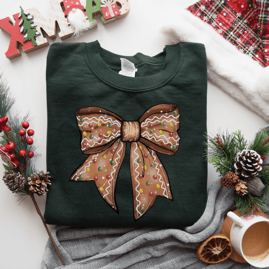 Envy Stylz Wholesale Women - Apparel - Shirts - T-Shirts Gingerbread Bow Sweatshirt