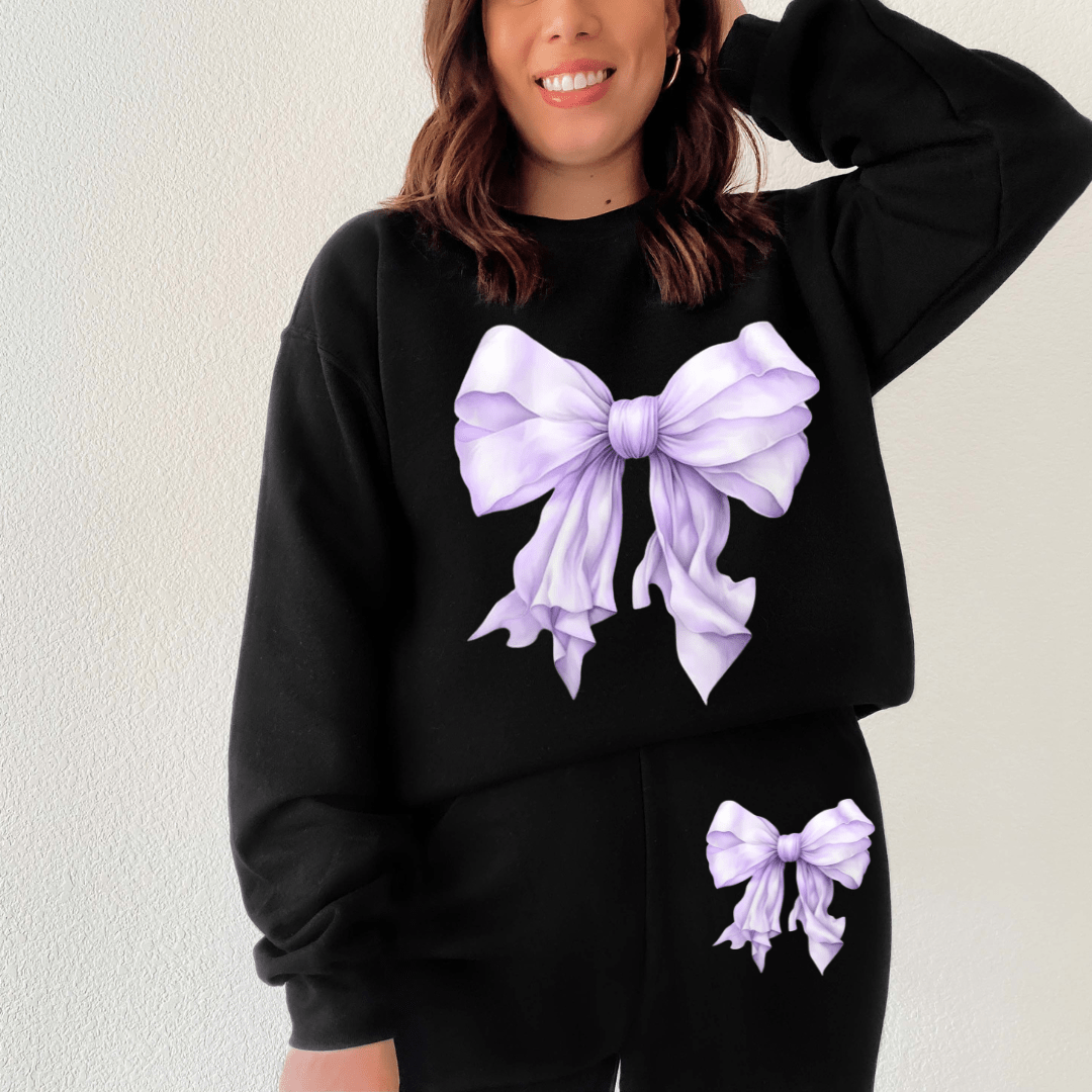 Envy Stylz Wholesale Women - Apparel - Shirts - T-Shirts Lilac Bow Sweat Set