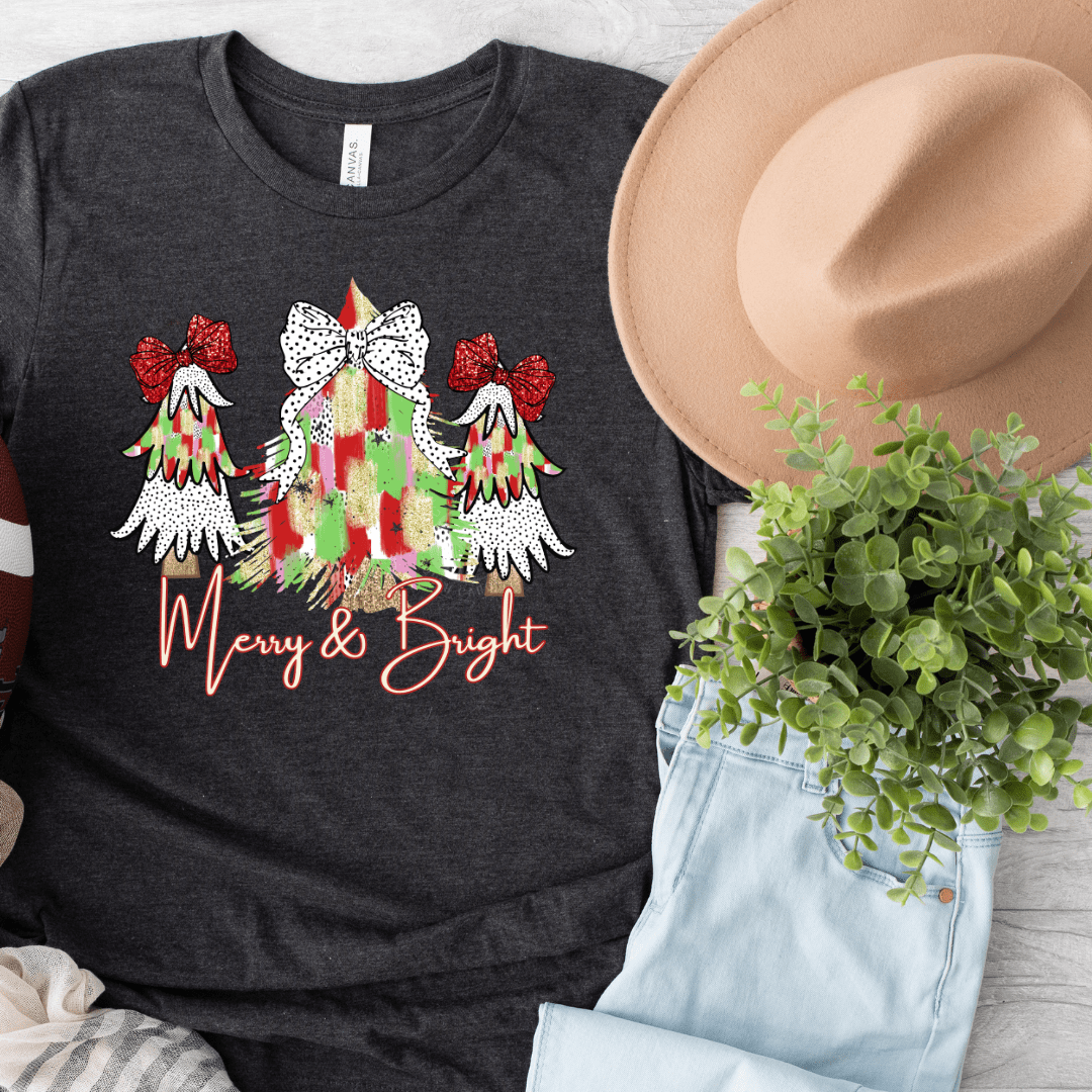 Envy Stylz Wholesale Women - Apparel - Shirts - T-Shirts Merry and Bright Trees Graphic Tee