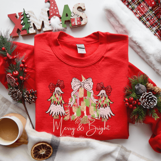 Envy Stylz Wholesale Women - Apparel - Shirts - T-Shirts Merry & Bright Trees Sweatshirt