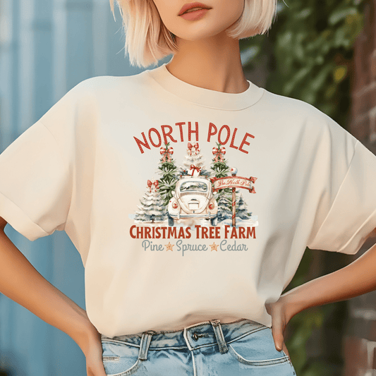 Envy Stylz Wholesale Women - Apparel - Shirts - T-Shirts North Pole Christmas Tree Farm Graphic Tee