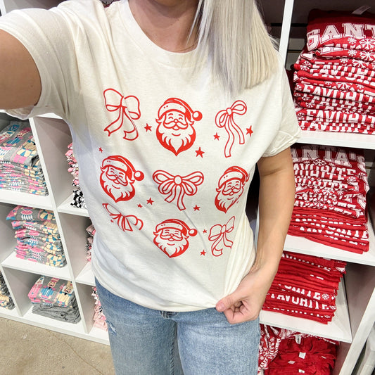 Envy Stylz Wholesale Women - Apparel - Shirts - T-Shirts Santa Bows *MARKET SPECIAL* Graphic Tee