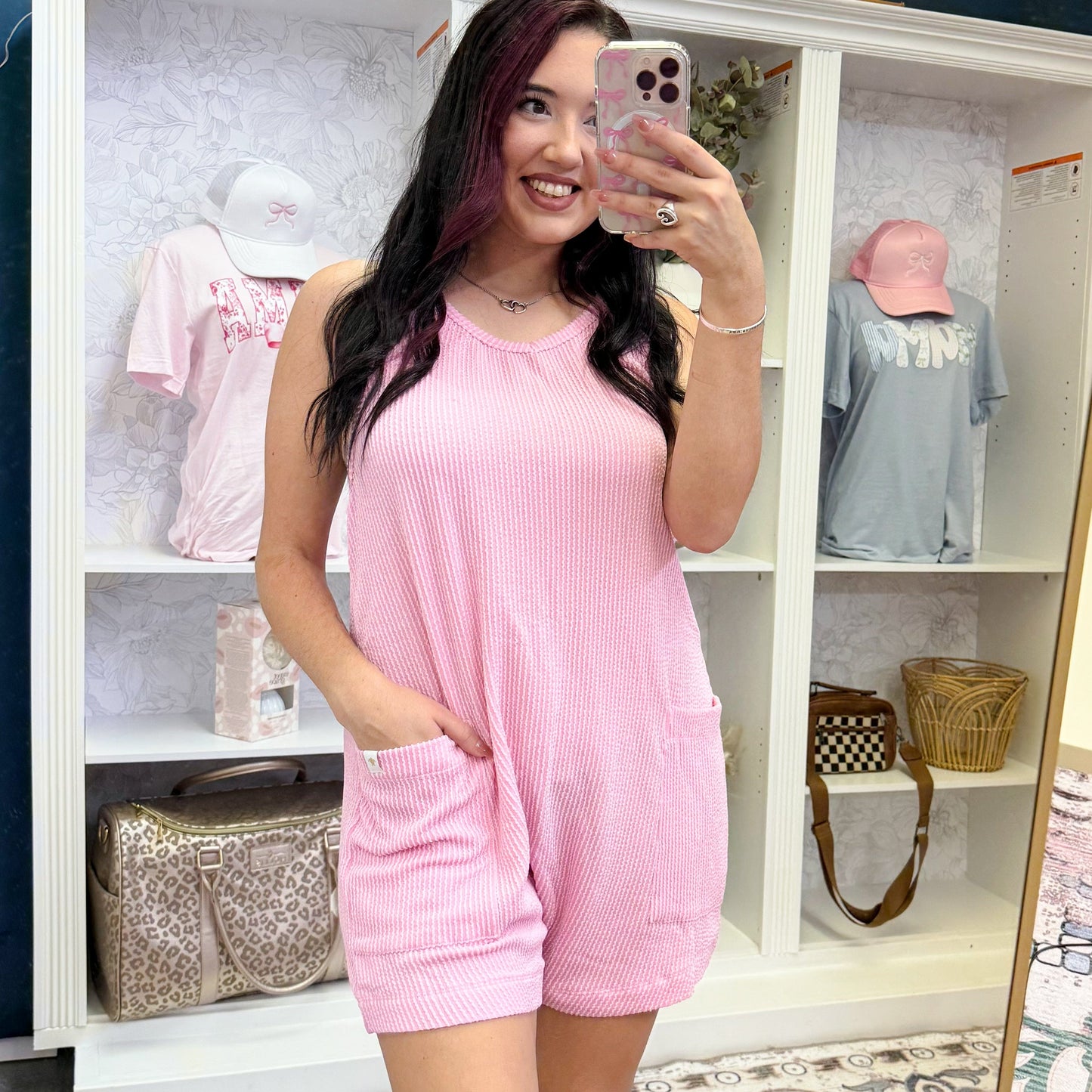 Envy Stylz Wholesale Women - Apparel - Shirts - T-Shirts Simply Southern Pink Romper