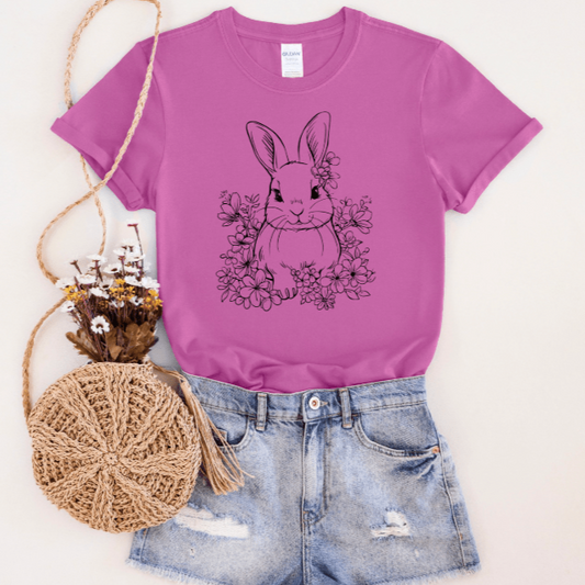 Envy Stylz Wholesale Women - Apparel - Shirts - T-Shirts Spring Outline Bunny Graphic Tee