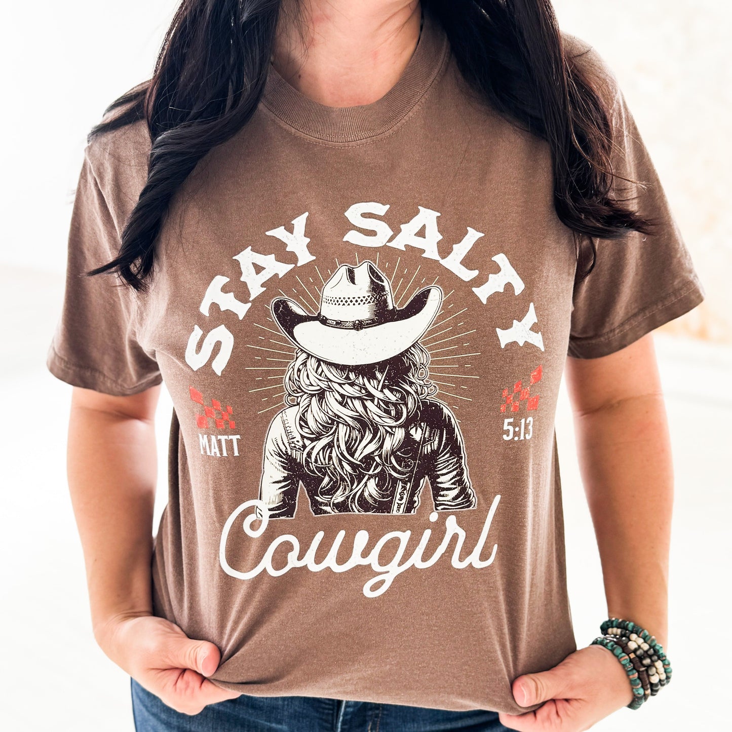 Envy Stylz Wholesale Women - Apparel - Shirts - T-Shirts Stay Salty Cowgirl Graphic Tee