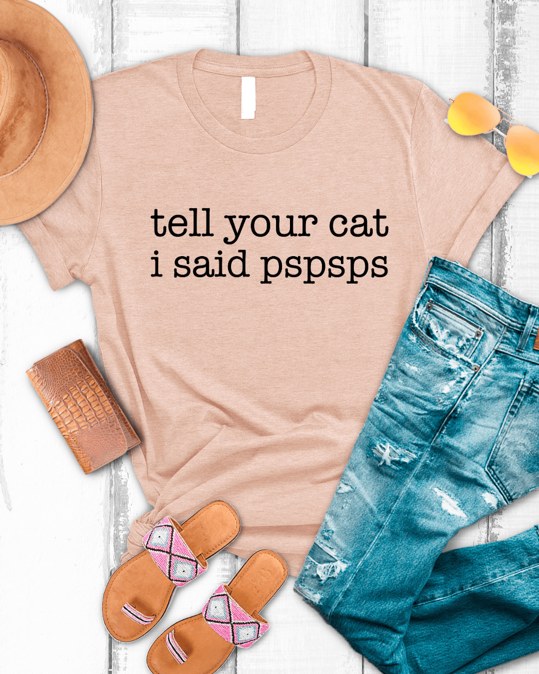 Envy Stylz Wholesale Women - Apparel - Shirts - T-Shirts Tell Your Cat I Said Pspsps Graphic Tee