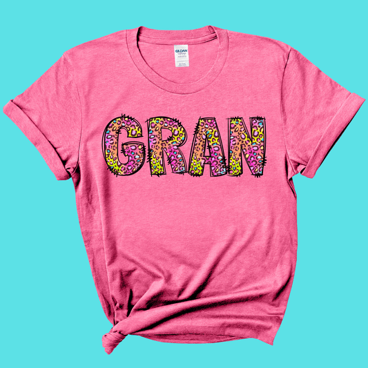 FestiviTees Apparel & Accessories > Clothing > Shirts & Tops Gran Rainbow Leopard Graphic Tee