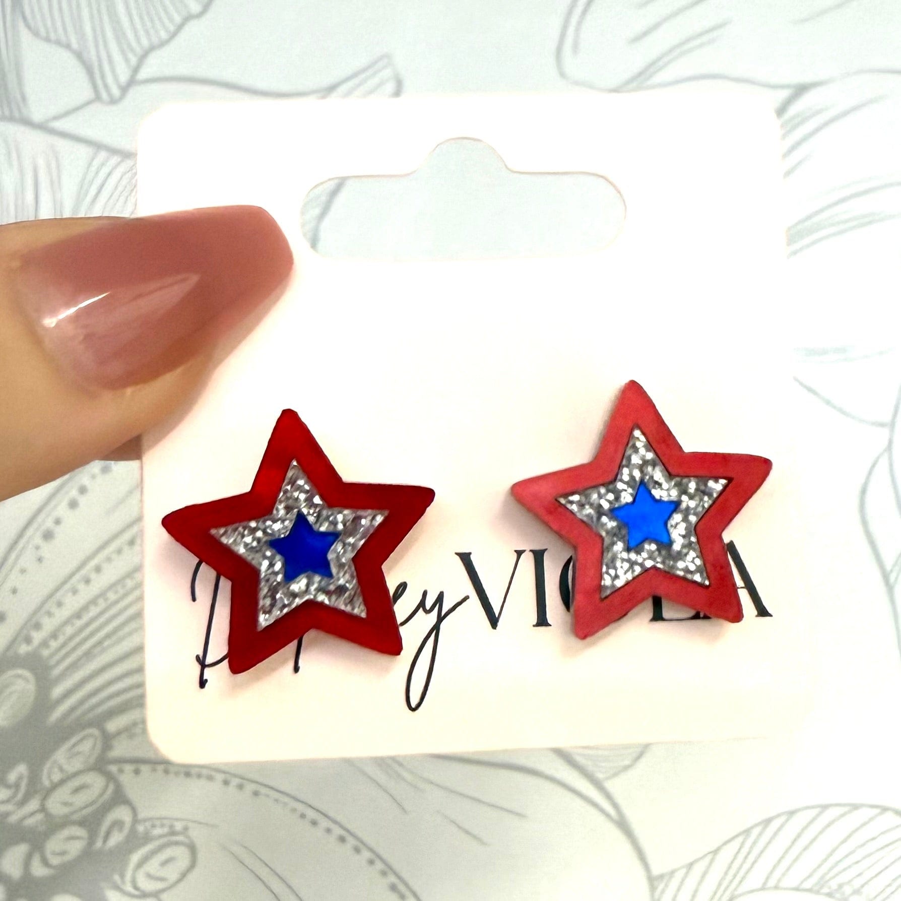 FestiviTees Women - Accessories - Earrings Red, White & Blue Star Stud Earrings