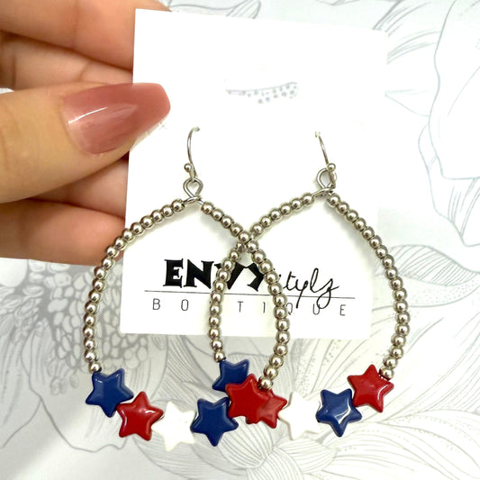 FestiviTees Women - Accessories - Earrings Red, White & Blue Stars Earrings