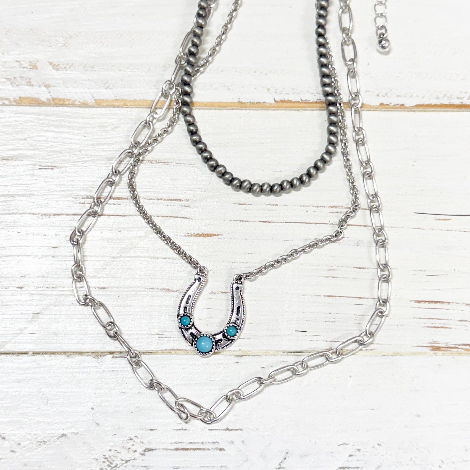 FestiviTees Women - Accessories - Earrings Three Tier Horse Shoe Necklace