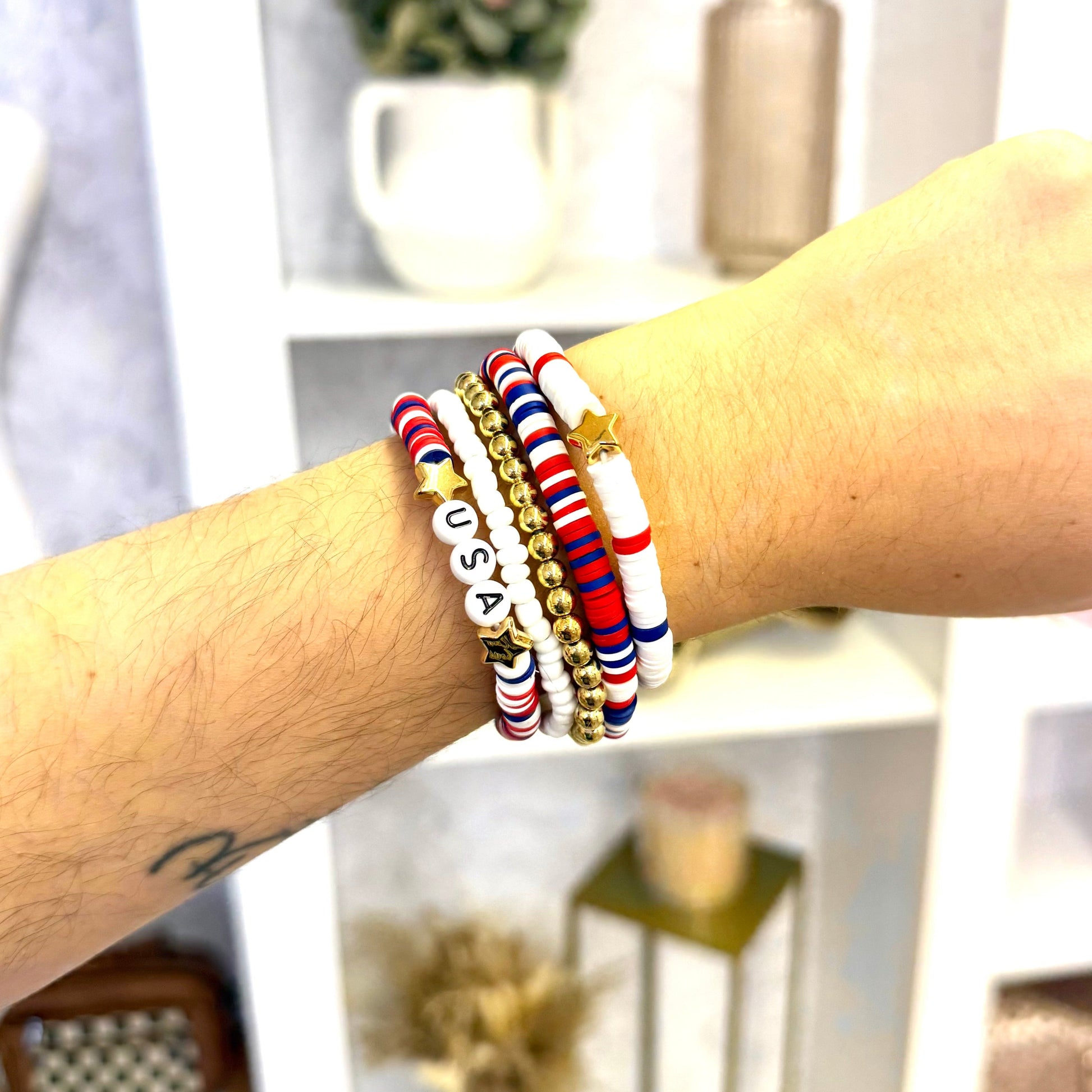 FestiviTees Women - Accessories - Earrings USA Patriotic Bracelets