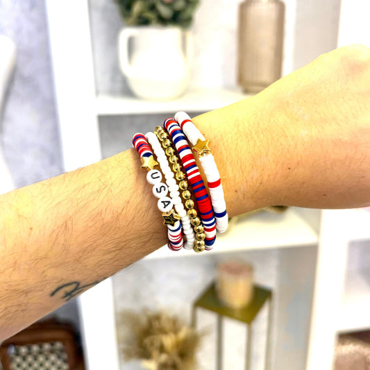FestiviTees Women - Accessories - Earrings USA Patriotic Bracelets