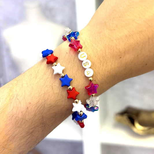 FestiviTees Women - Accessories - Earrings USA Star Patriotic Bracelets