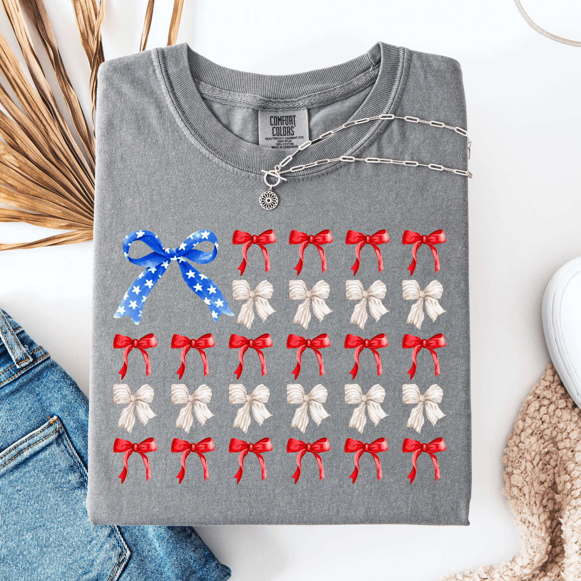 FestiviTees Women - Apparel - Shirts - T-Shirts 4th Of July Bows Graphic Tee