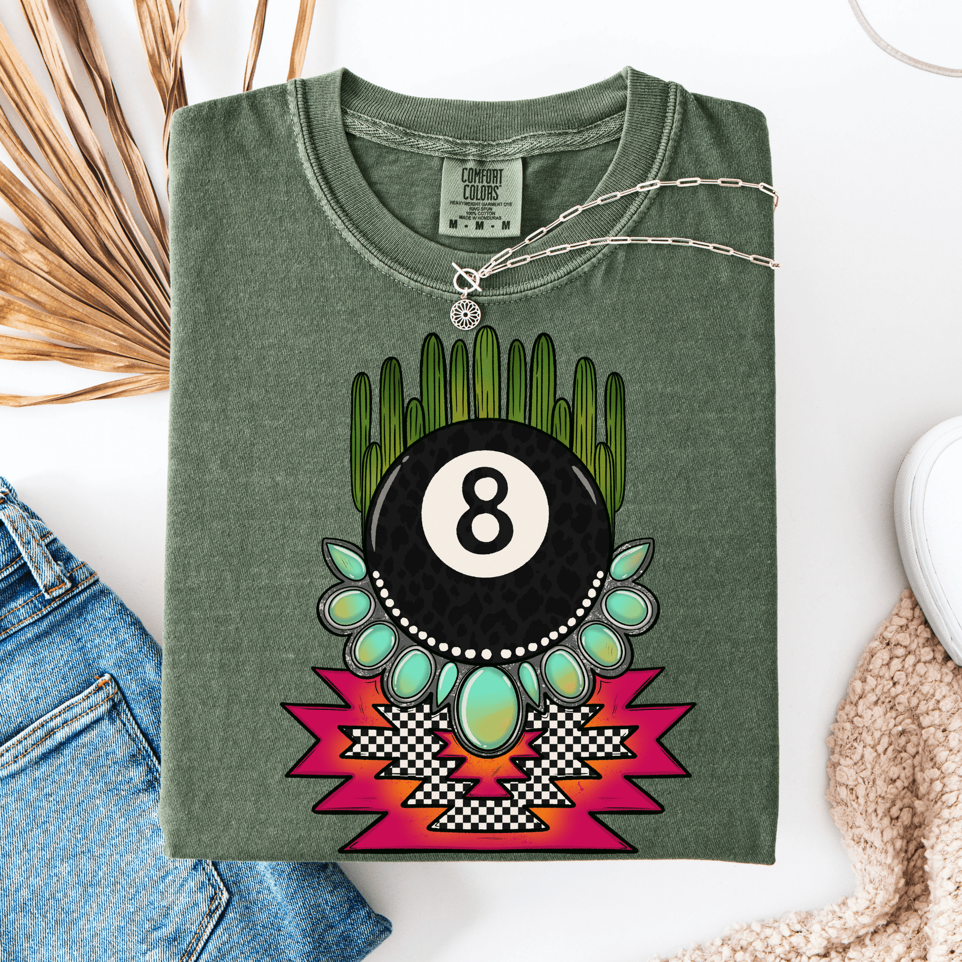 FestiviTees Women - Apparel - Shirts - T-Shirts 8 Ball Cactus Graphic Tee