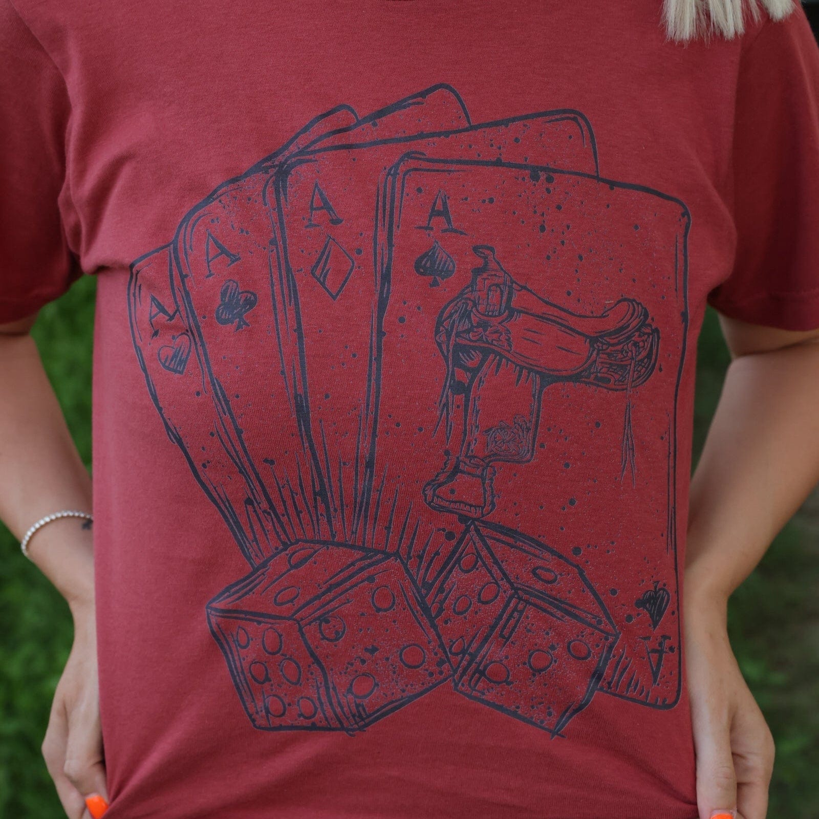FestiviTees Women - Apparel - Shirts - T-Shirts Aces and Cowboy Boots Graphic Tee