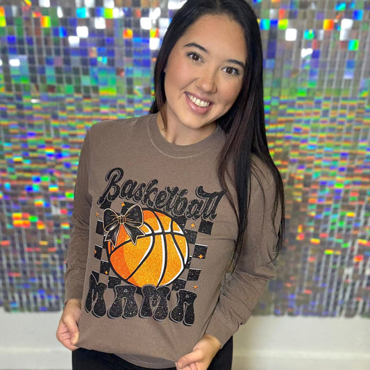 FestiviTees Women - Apparel - Shirts - T-Shirts Basketball Mama Bow Graphic Tee