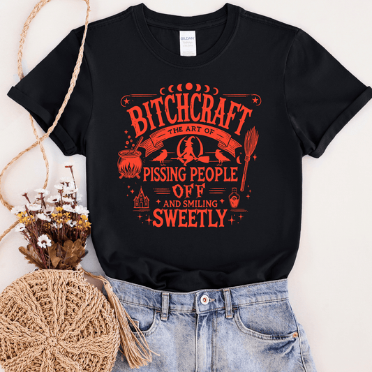 FestiviTees Women - Apparel - Shirts - T-Shirts Bitchcraft Orange Graphic Tee