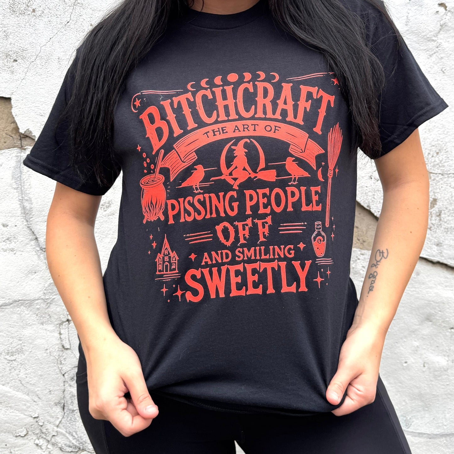 FestiviTees Women - Apparel - Shirts - T-Shirts Bitchcraft Orange Graphic Tee