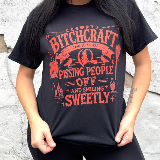 FestiviTees Women - Apparel - Shirts - T-Shirts Bitchcraft Orange Graphic Tee