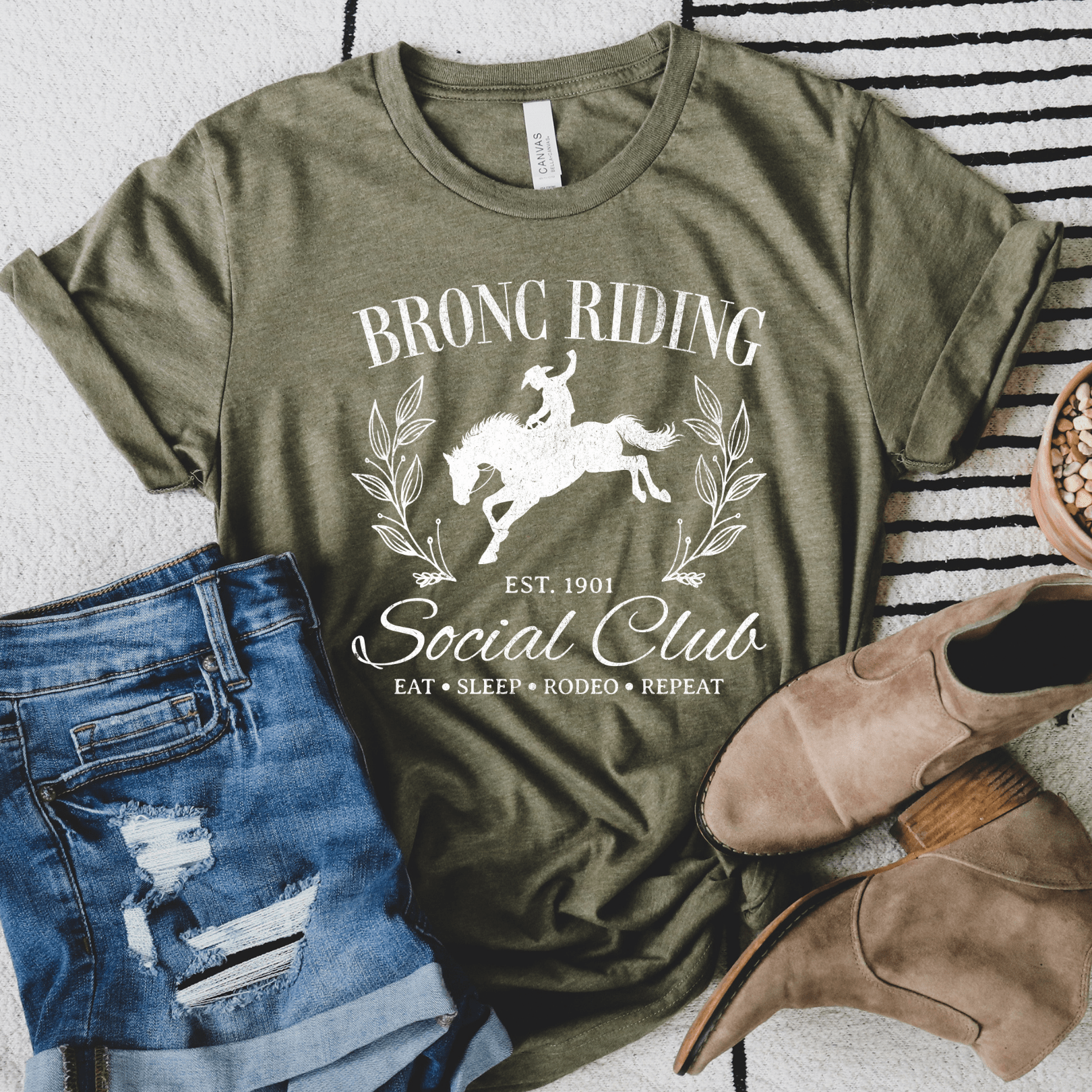 FestiviTees Women - Apparel - Shirts - T-Shirts Bronc Riding Social Club Graphic Tee