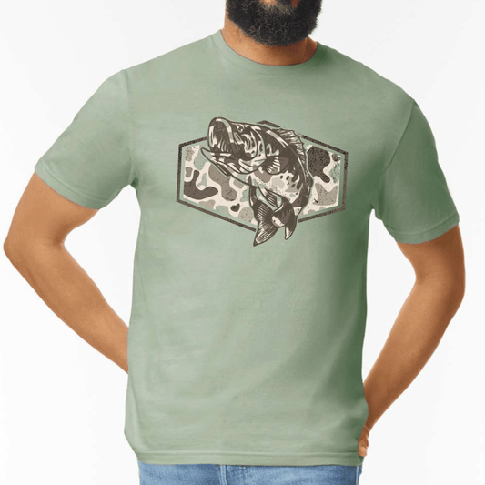 FestiviTees Women - Apparel - Shirts - T-Shirts Camo Fish Graphic Tee