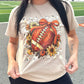FestiviTees Women - Apparel - Shirts - T-Shirts Checkered Floral Football with Bow Graphic Tee