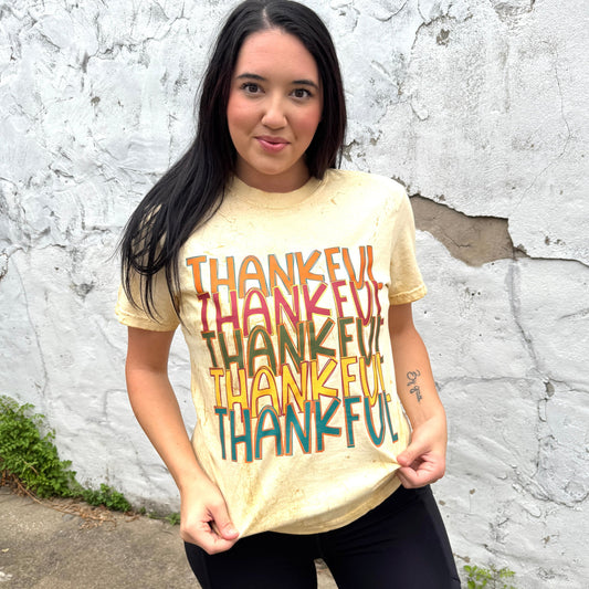 FestiviTees Women - Apparel - Shirts - T-Shirts Colorful Thankful Thankful  Graphic Tee