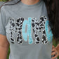 FestiviTees Women - Apparel - Shirts - T-Shirts Cowprint and Turquoise Mama Graphic Tee
