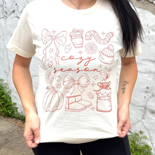 FestiviTees Women - Apparel - Shirts - T-Shirts Cozy Season Essentials Graphic Tee