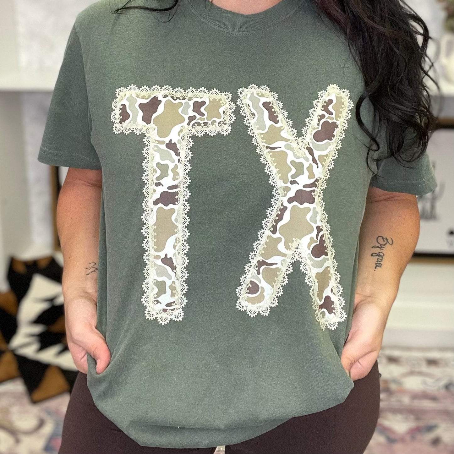 FestiviTees Women - Apparel - Shirts - T-Shirts Custom Camo State Tee Graphic Tee