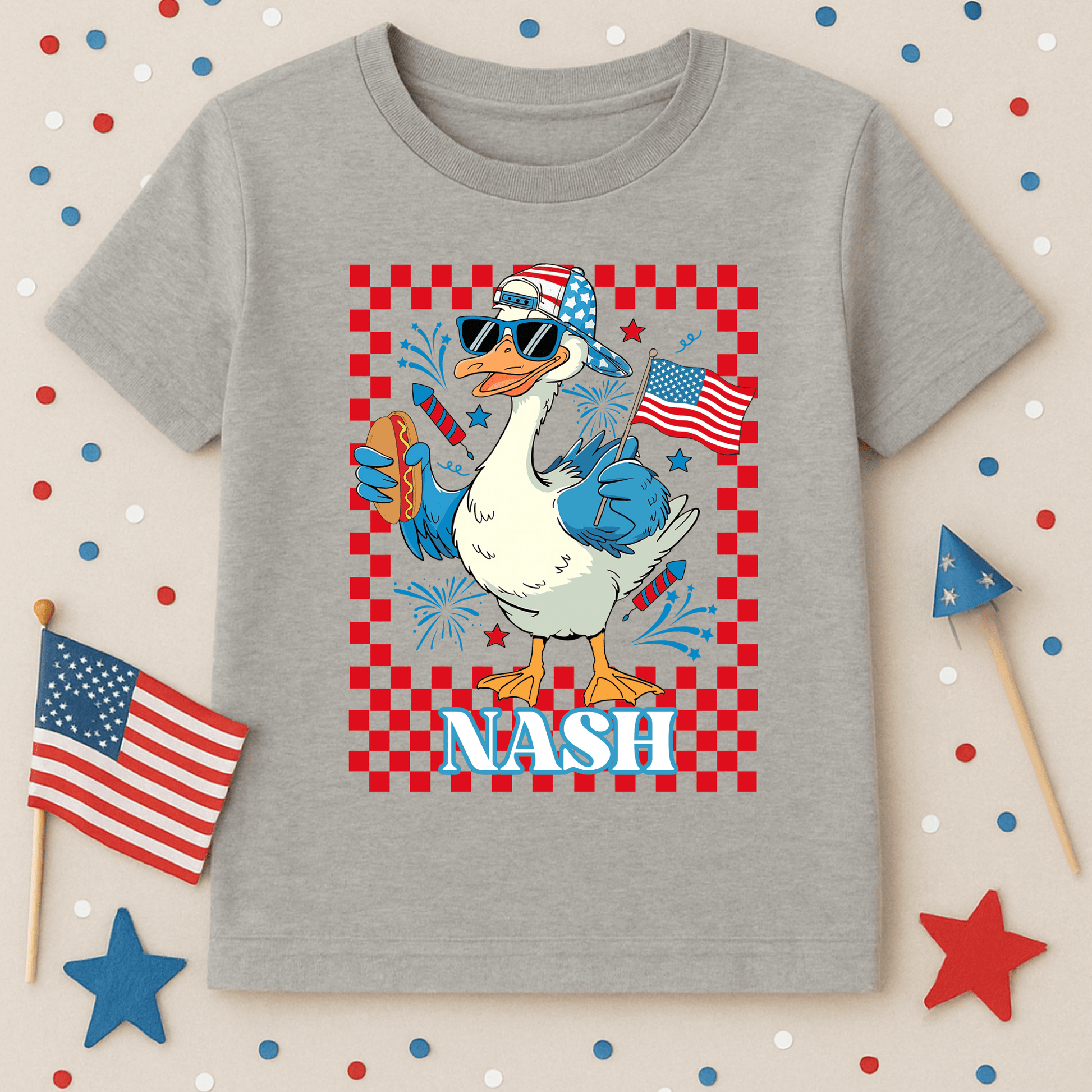 FestiviTees Women - Apparel - Shirts - T-Shirts Custom Goose 4th of July Kids Graphic Tee