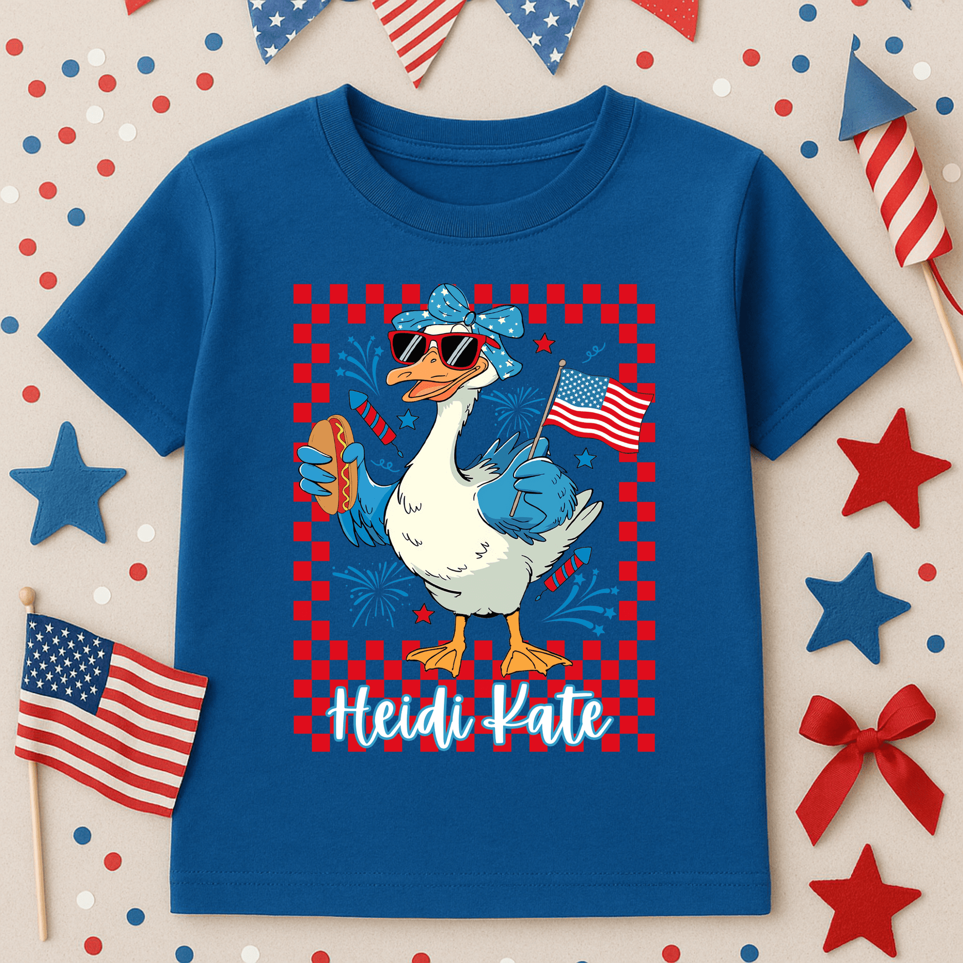FestiviTees Women - Apparel - Shirts - T-Shirts Custom Goose 4th of July Kids Graphic Tee