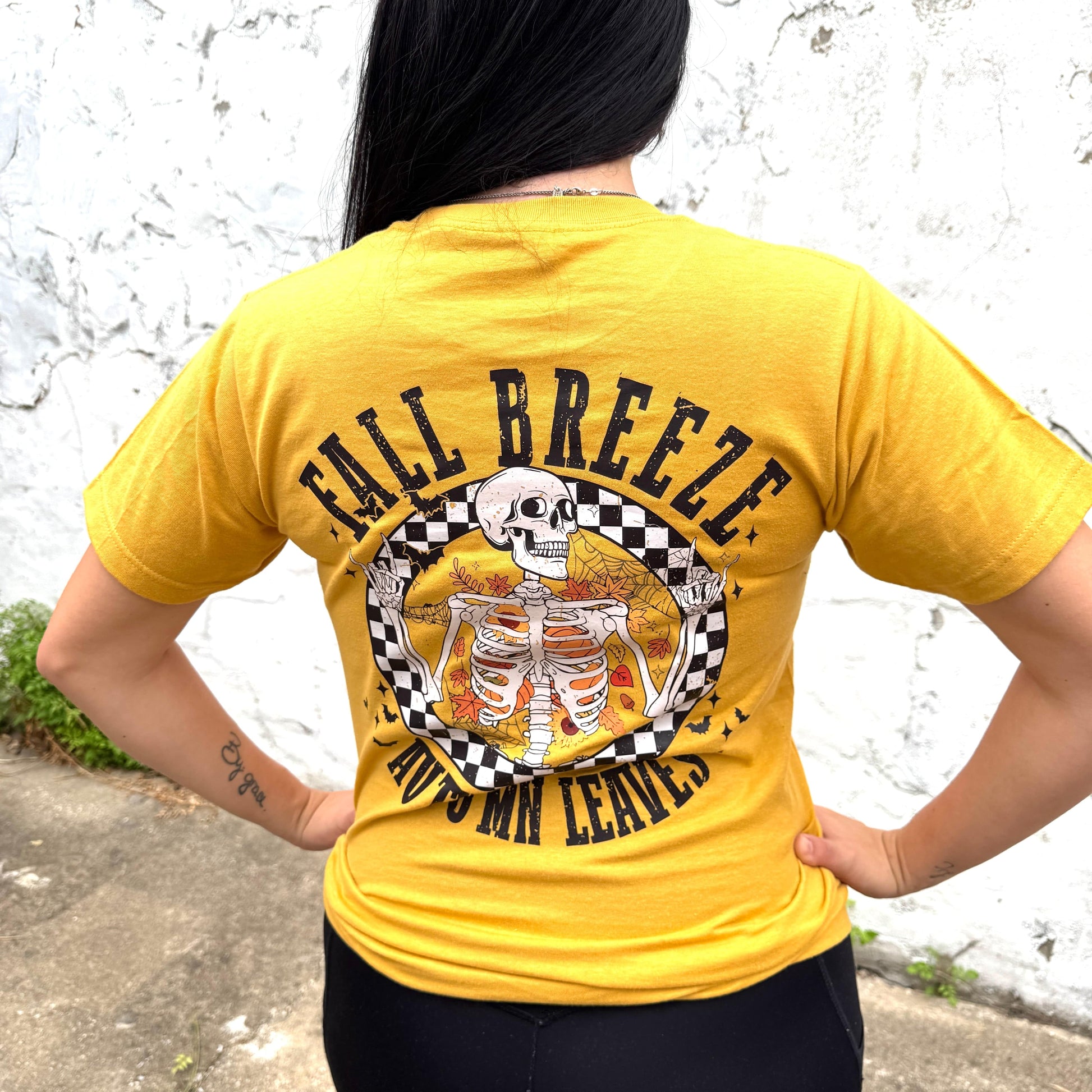 FestiviTees Women - Apparel - Shirts - T-Shirts Fall Breeze Skeleton Graphic Tee