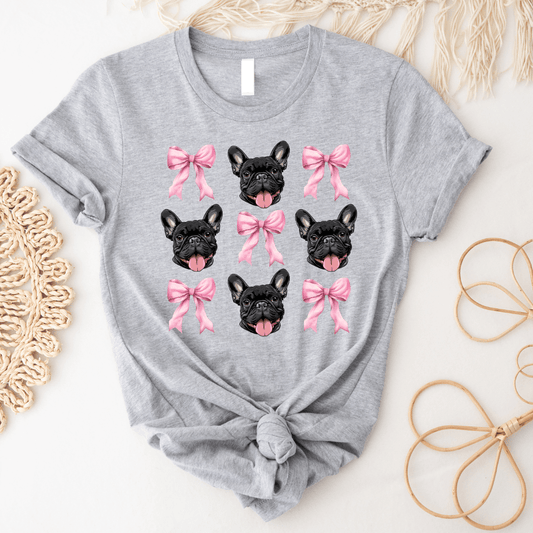 FestiviTees Women - Apparel - Shirts - T-Shirts Frenchie Bows Graphic Tee