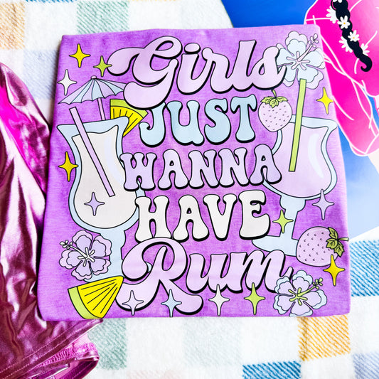 FestiviTees Women - Apparel - Shirts - T-Shirts Girls Just Wanna Have Rum Graphic Tee