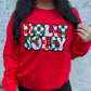 FestiviTees Women - Apparel - Shirts - T-Shirts Holly Jolly Patch Graphic Crewneck