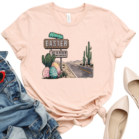 FestiviTees Women - Apparel - Shirts - T-Shirts Howdy Easter He is Risen Graphic Tee