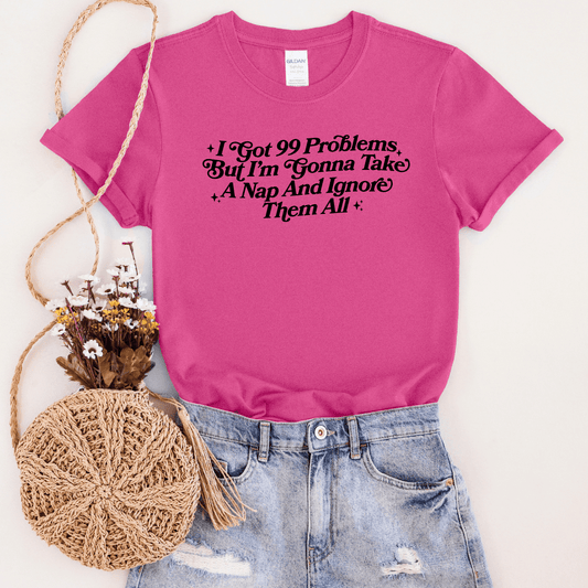 FestiviTees Women - Apparel - Shirts - T-Shirts I Got 99 Problems Gonna Nap Instead Graphic Tee