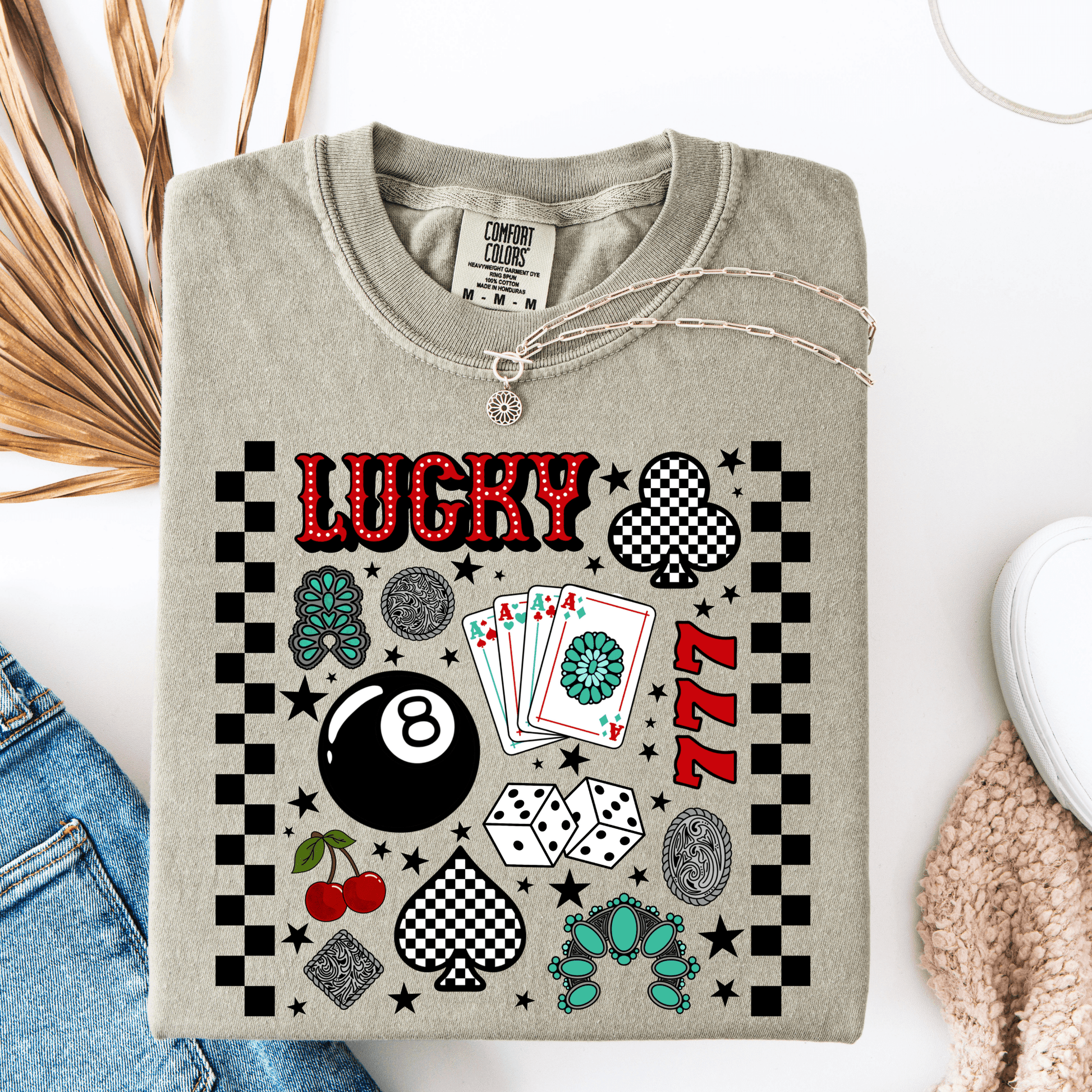 FestiviTees Women - Apparel - Shirts - T-Shirts Lucky 7 Collage Graphic Tee