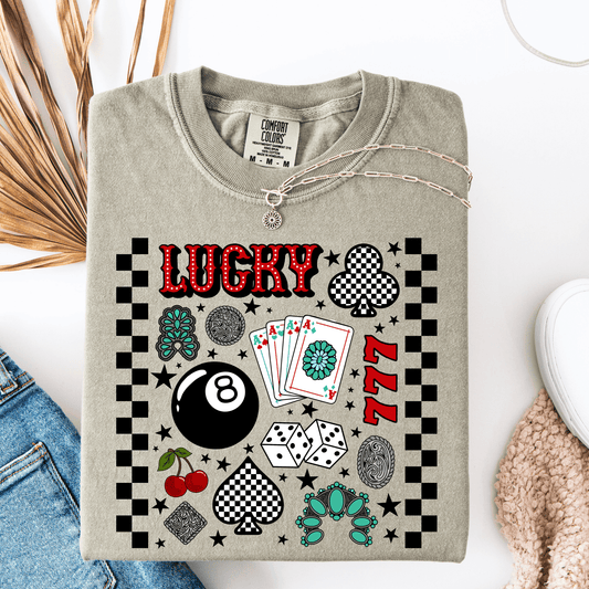 FestiviTees Women - Apparel - Shirts - T-Shirts Lucky 7 Collage Graphic Tee