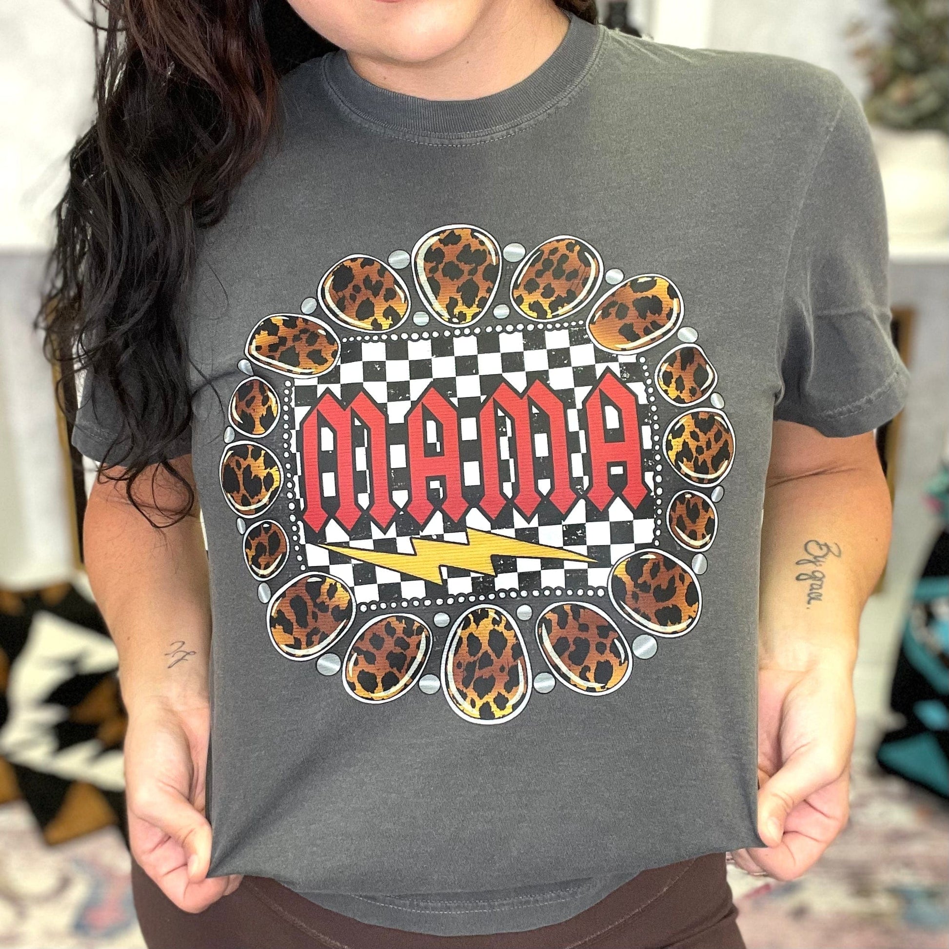 FestiviTees Women - Apparel - Shirts - T-Shirts Mama Leopard Concho Tee